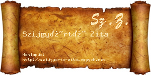 Szijgyártó Zita névjegykártya